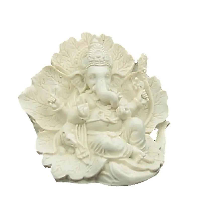 Ganesh Statue Ridhi Sidhi weiß - 550 g; 11x12 cm - Laminimas e.K
