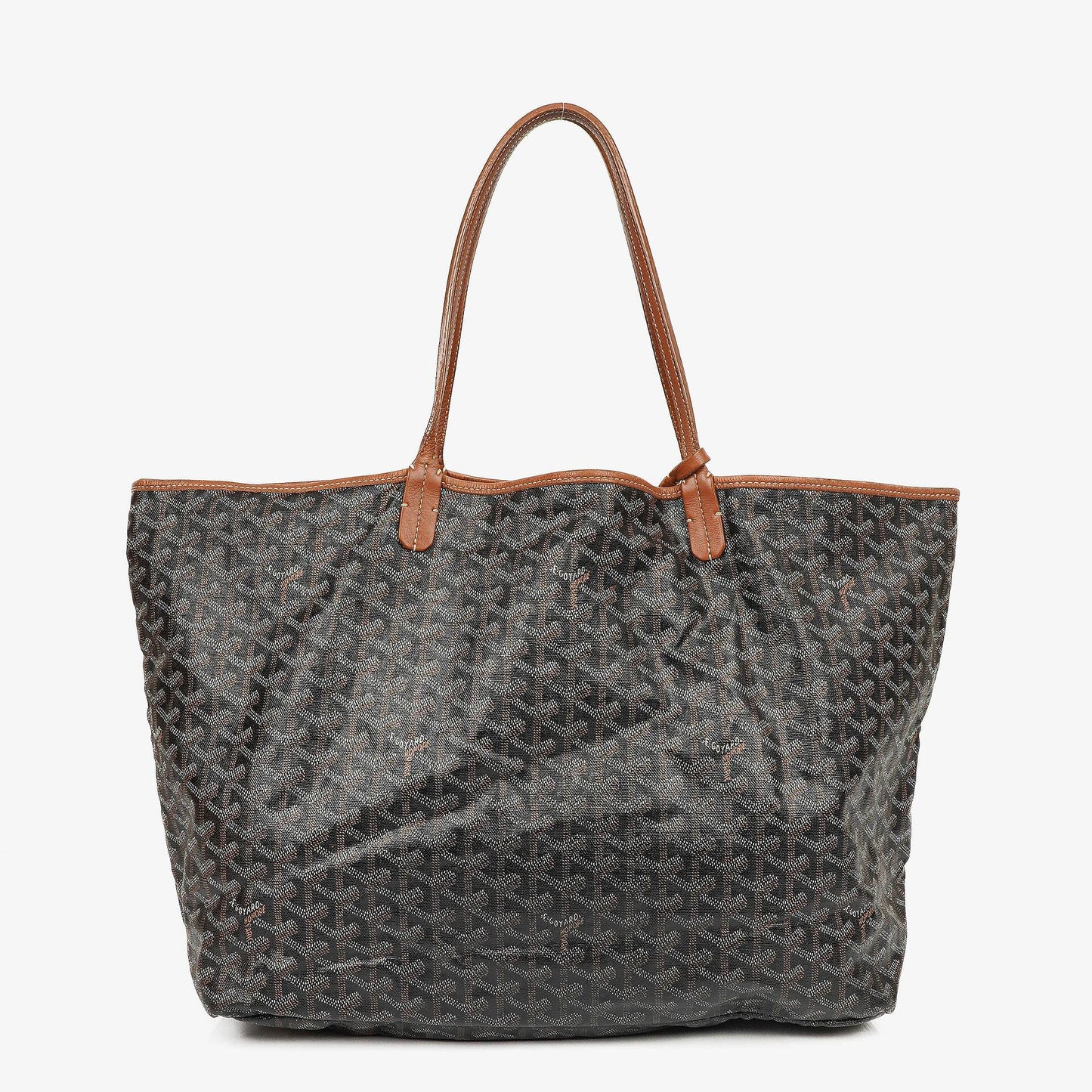 Goyard Saint Louis Schwarze Chevron Print Beschichtete Canvas Tote-Tasche