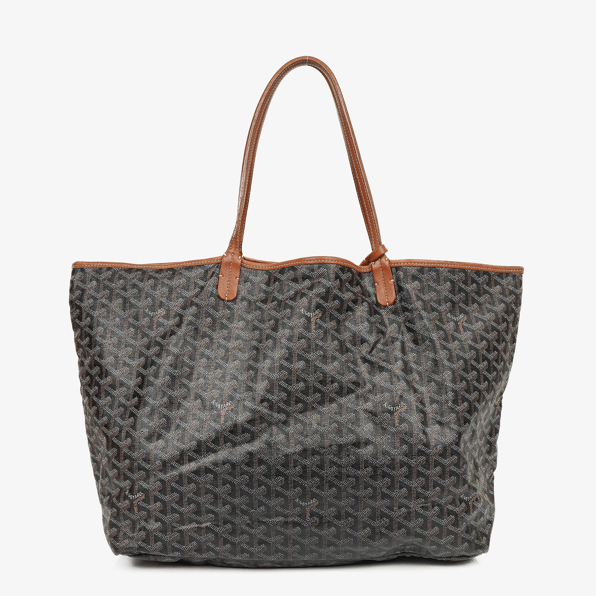 Goyard Saint Louis Schwarze Chevron Print Beschichtete Canvas Tote-Tasche