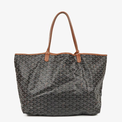 Goyard Saint Louis Schwarze Chevron Print Beschichtete Canvas Tote-Tasche