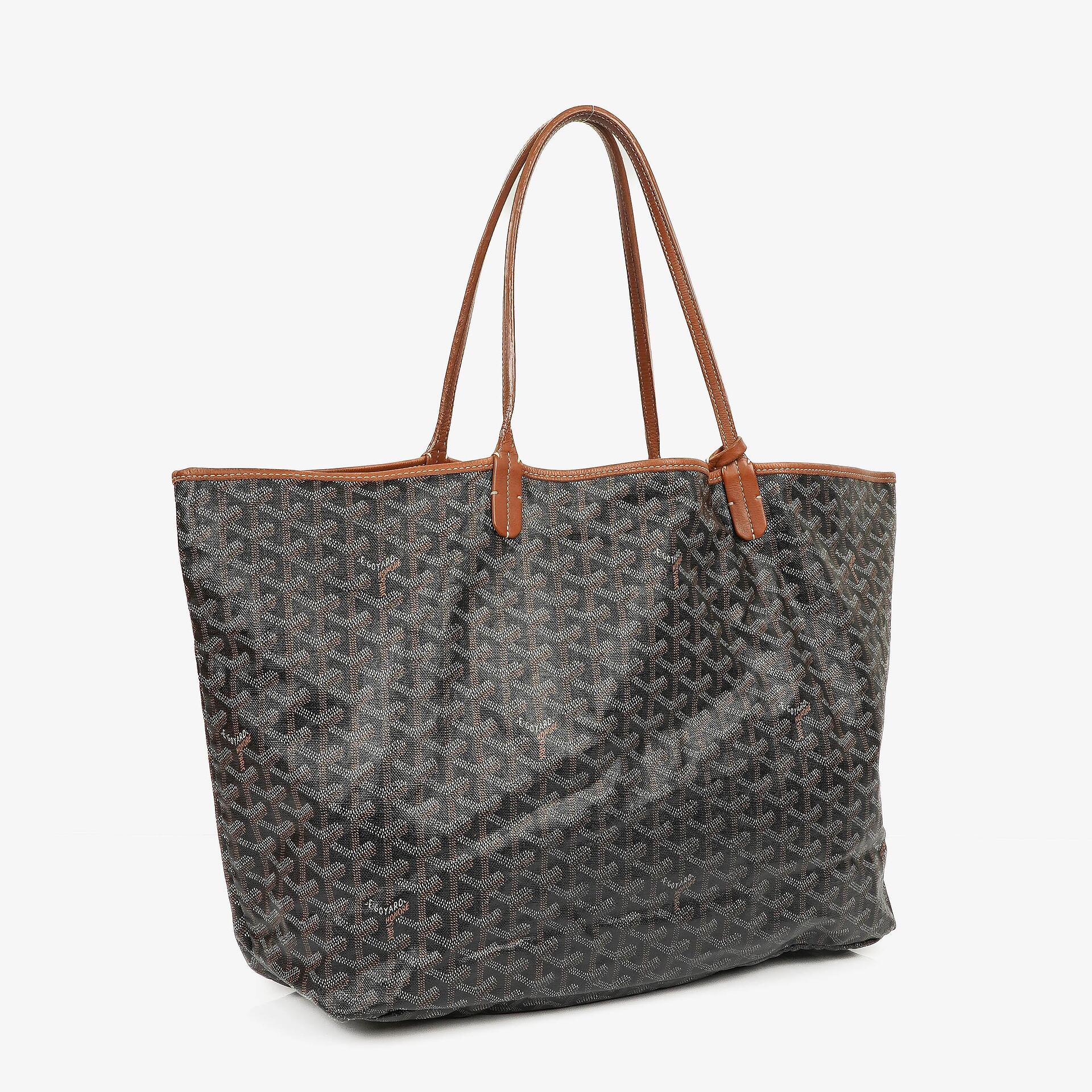 Goyard Saint Louis Schwarze Chevron Print Beschichtete Canvas Tote-Tasche
