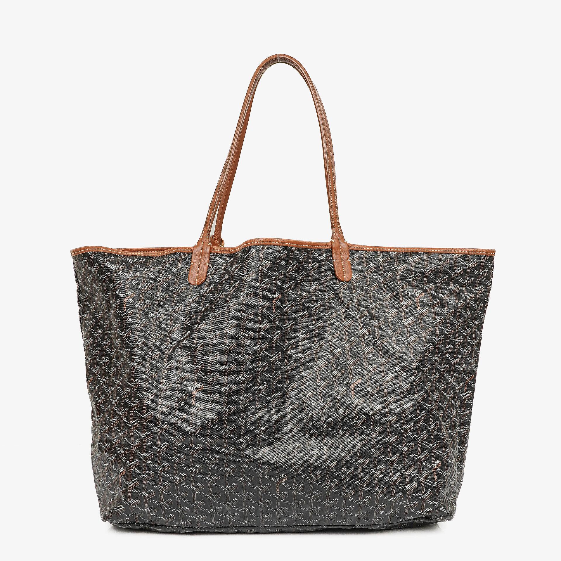 Goyard Saint Louis Schwarze Chevron Print Beschichtete Canvas Tote-Tasche