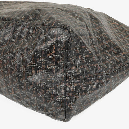 Goyard Saint Louis Schwarze Chevron Print Beschichtete Canvas Tote-Tasche