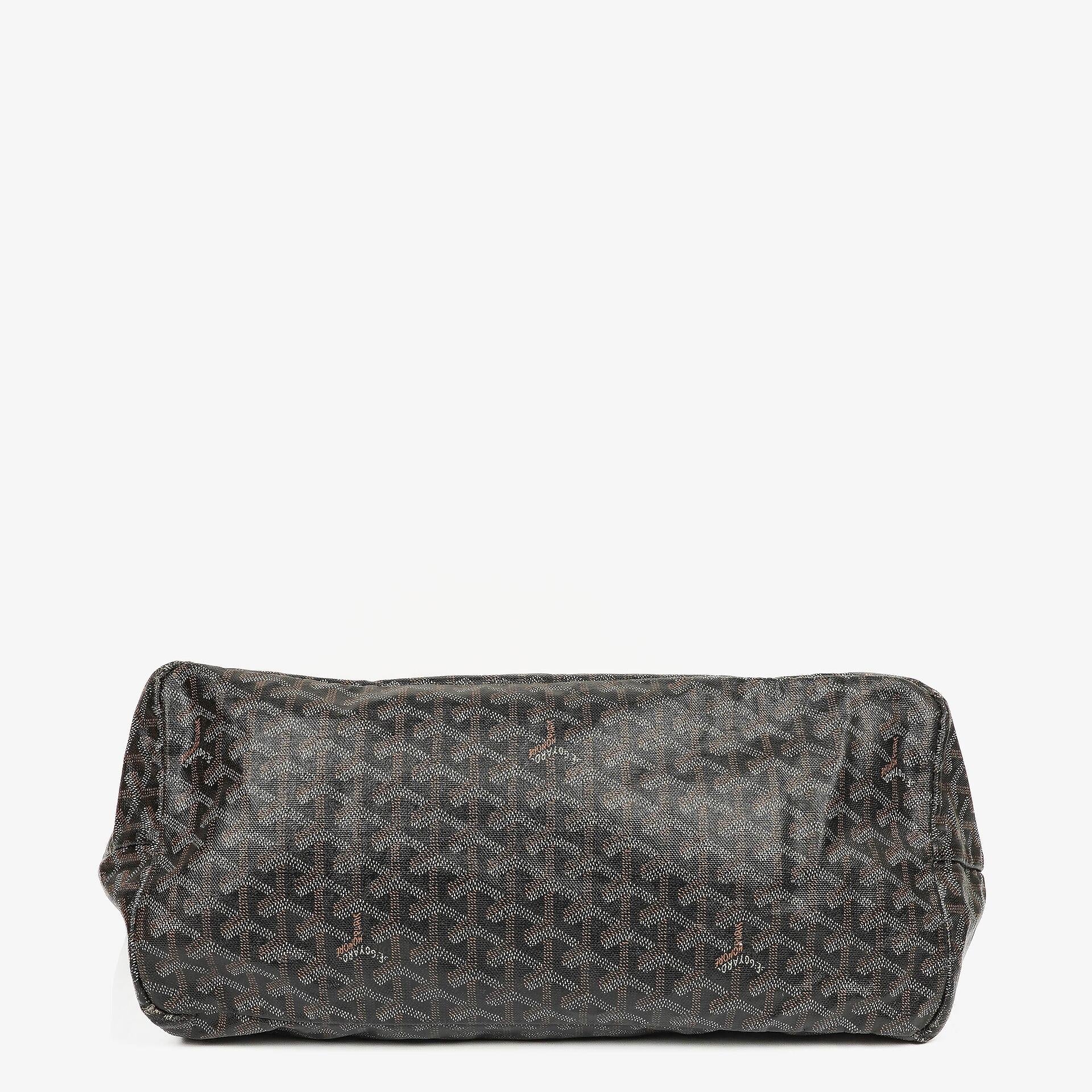 Goyard Saint Louis Schwarze Chevron Print Beschichtete Canvas Tote-Tasche