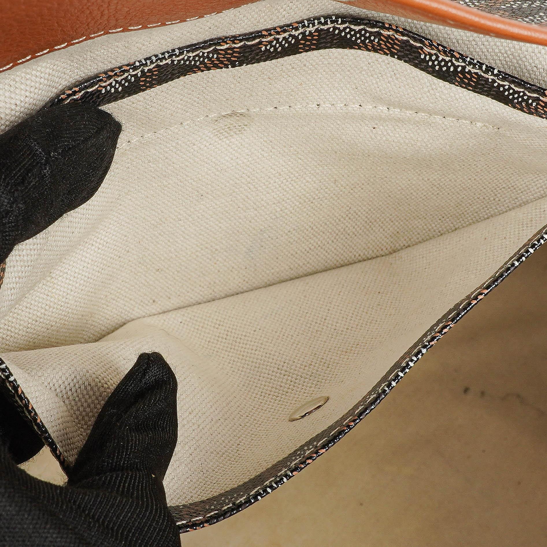 Goyard Saint Louis Schwarze Chevron Print Beschichtete Canvas Tote-Tasche
