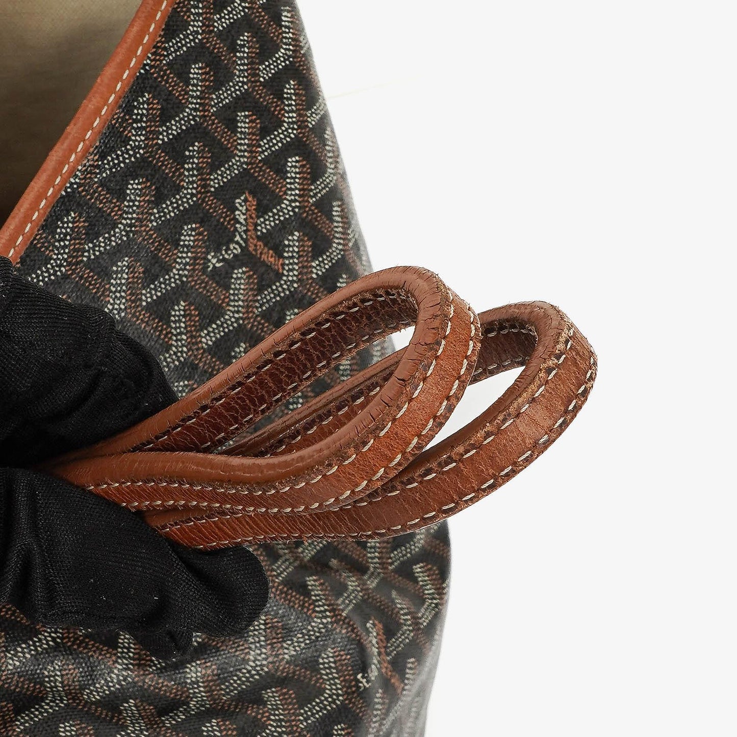 Goyard Saint Louis Schwarze Chevron Print Beschichtete Canvas Tote-Tasche