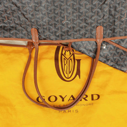 Goyard Saint Louis Schwarze Chevron Print Beschichtete Canvas Tote-Tasche