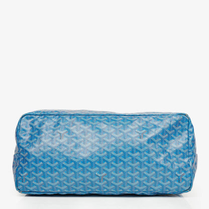 Goyard Saint Louis GM Tote-Tasche aus blauem beschichtetem Canvas mit Chevron-Print