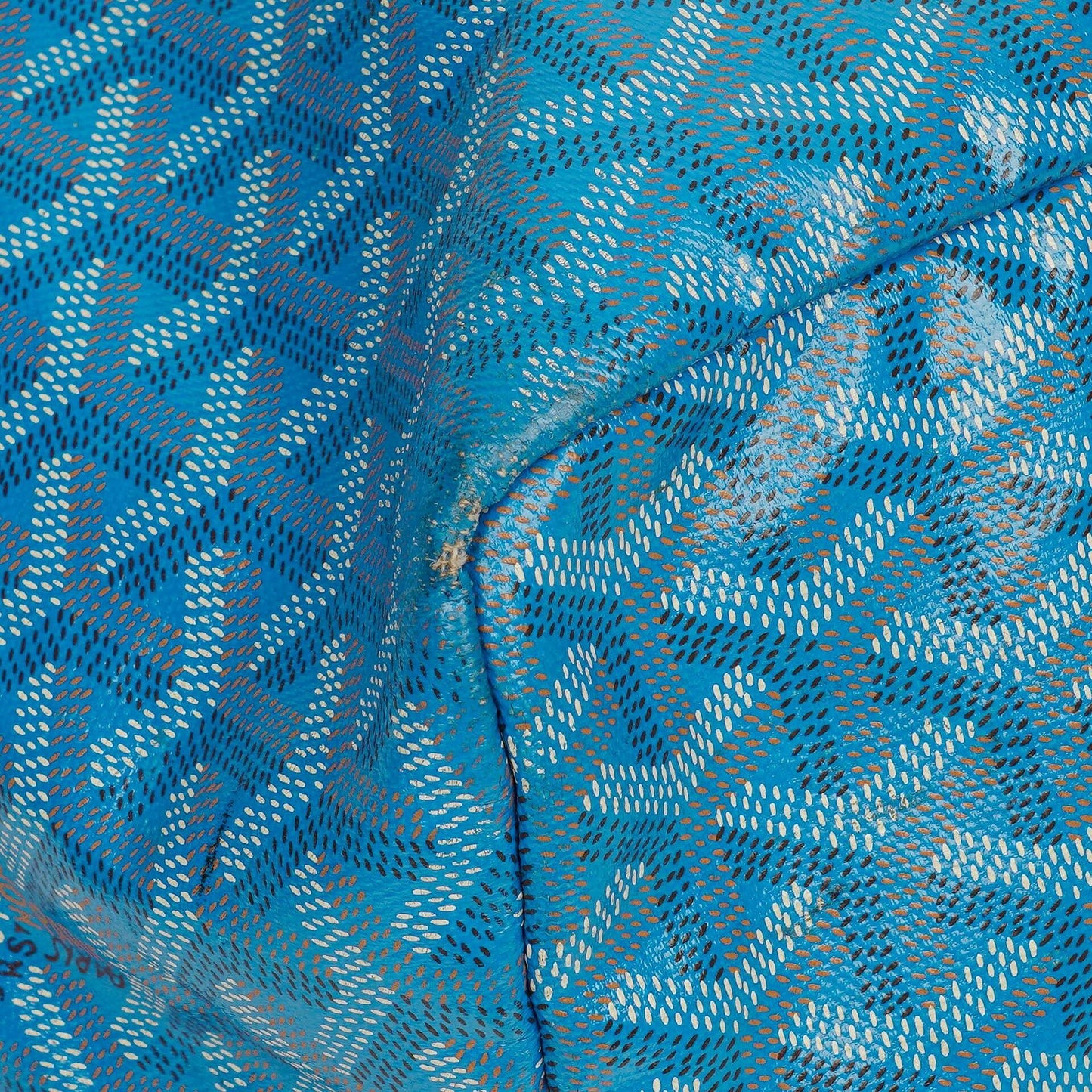 Goyard Saint Louis GM Tote-Tasche aus blauem beschichtetem Canvas mit Chevron-Print