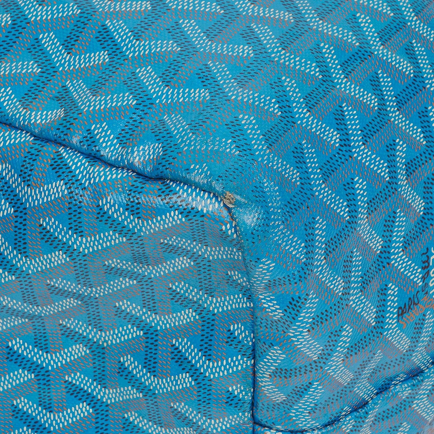 Goyard Saint Louis GM Tote-Tasche aus blauem beschichtetem Canvas mit Chevron-Print