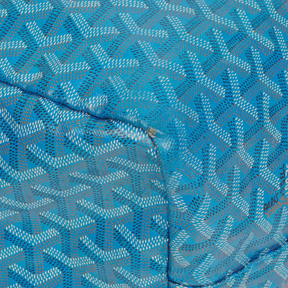 Goyard Saint Louis GM Tote-Tasche aus blauem beschichtetem Canvas mit Chevron-Print