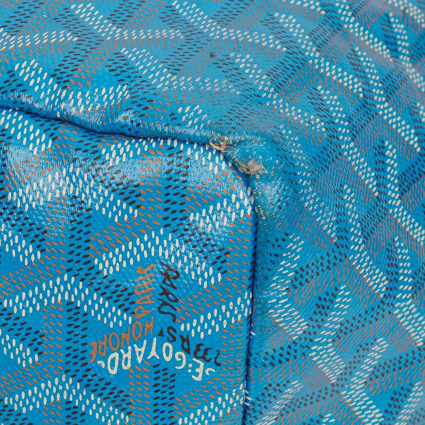 Goyard Saint Louis GM Tote-Tasche aus blauem beschichtetem Canvas mit Chevron-Print