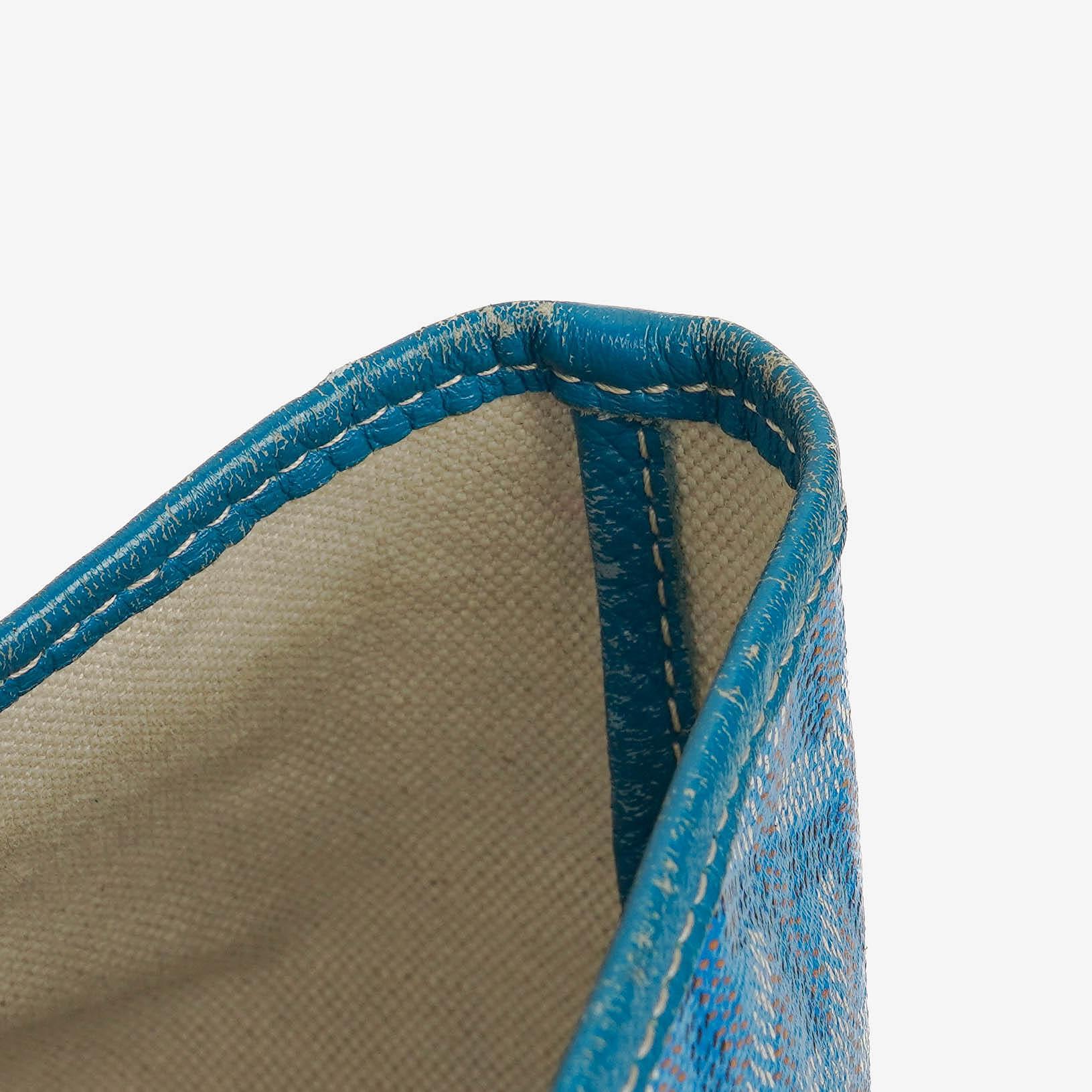 Goyard Saint Louis GM Tote-Tasche aus blauem beschichtetem Canvas mit Chevron-Print