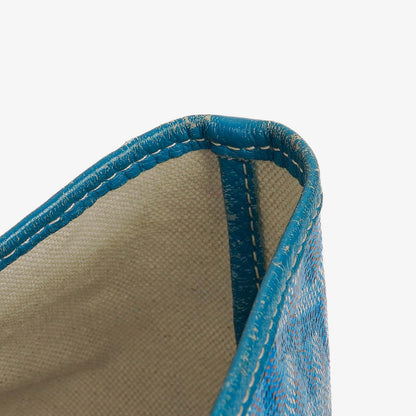 Goyard Saint Louis GM Tote-Tasche aus blauem beschichtetem Canvas mit Chevron-Print