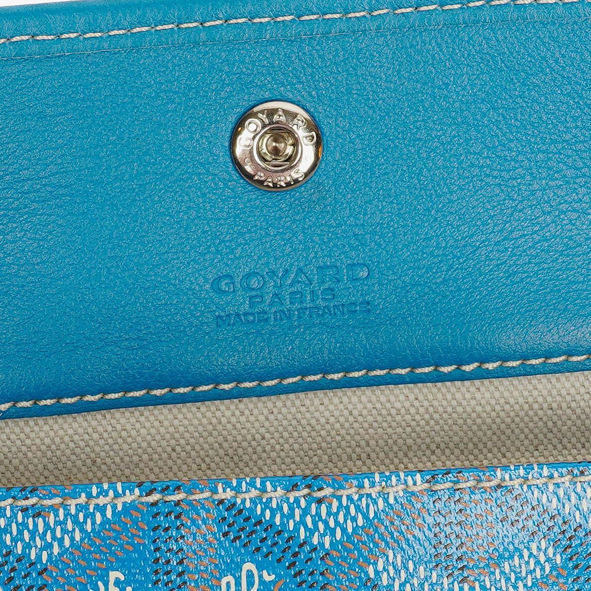 Goyard Saint Louis GM Tote-Tasche aus blauem beschichtetem Canvas mit Chevron-Print