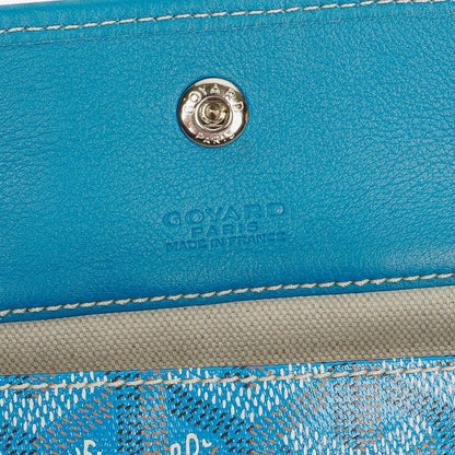 Goyard Saint Louis GM Tote-Tasche aus blauem beschichtetem Canvas mit Chevron-Print