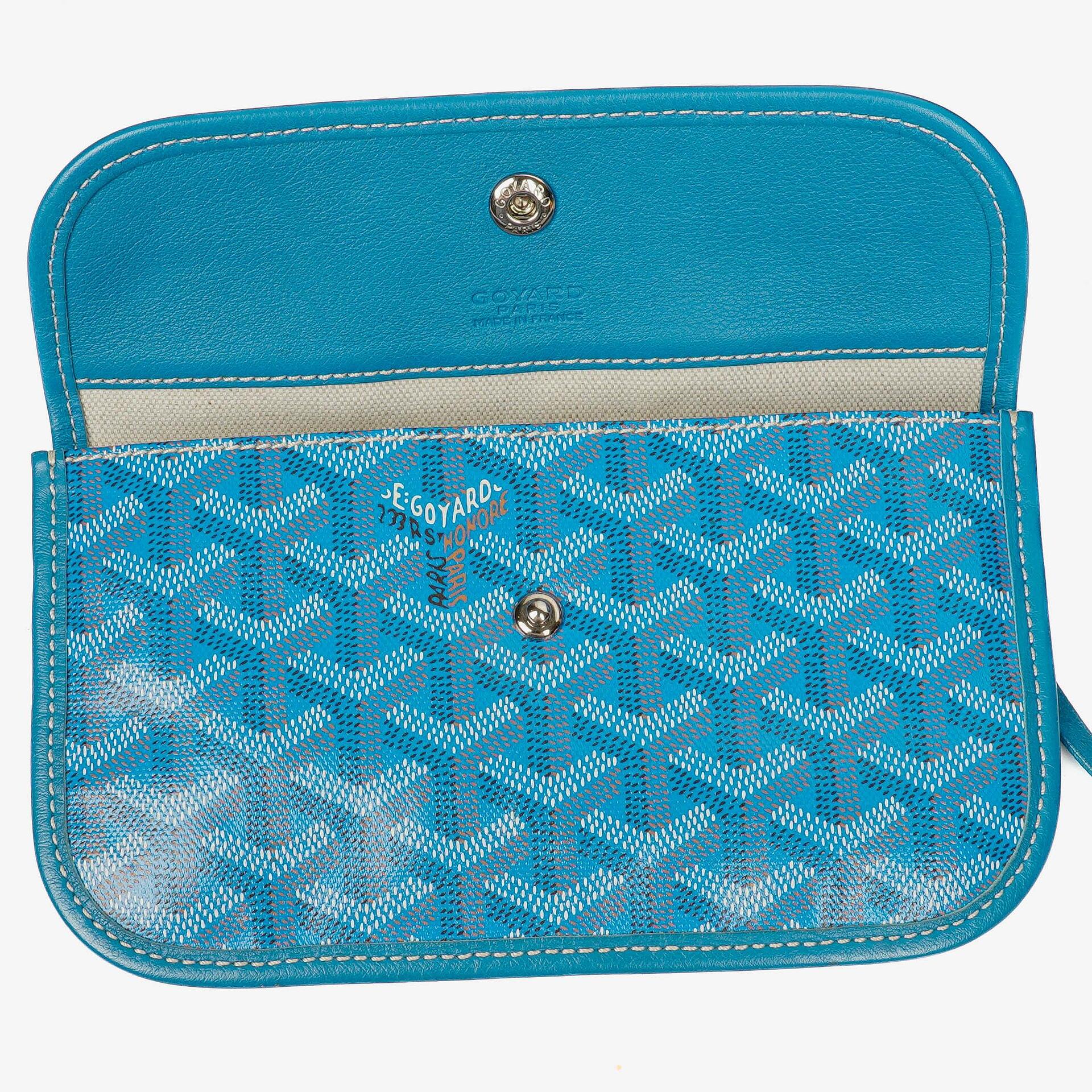 Goyard Saint Louis GM Tote-Tasche aus blauem beschichtetem Canvas mit Chevron-Print