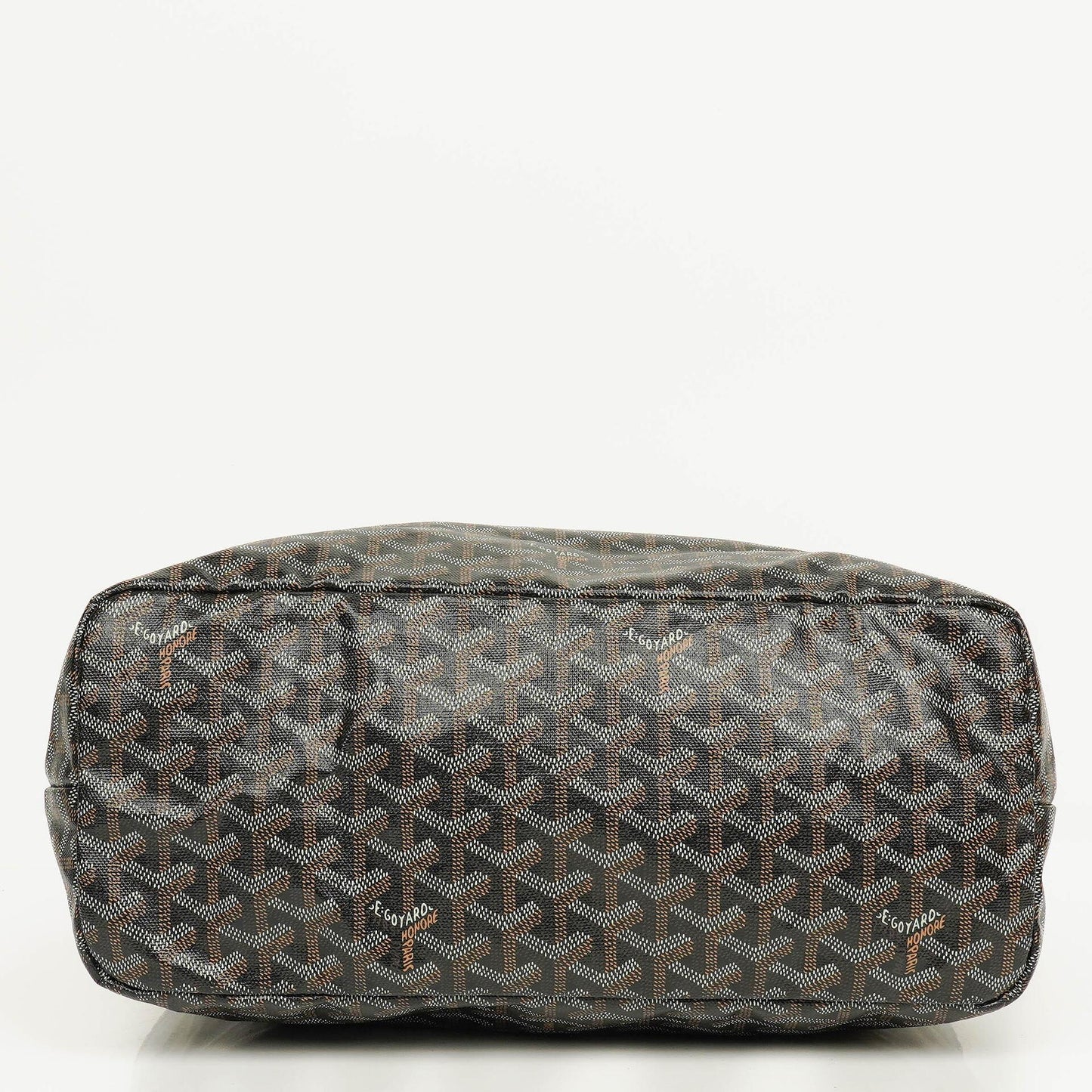 Goyard Saint Louis PM Tote aus schwarzem beschichtetem Canvas mit Chevron-Print