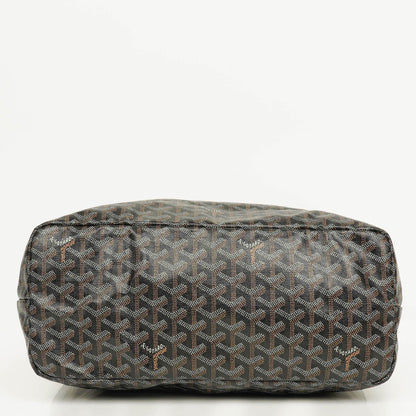 Goyard Saint Louis PM Tote aus schwarzem beschichtetem Canvas mit Chevron-Print
