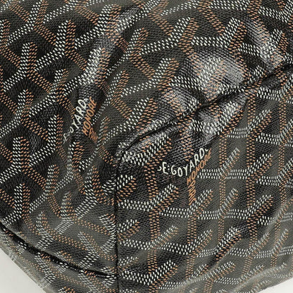 Goyard Saint Louis PM Tote aus schwarzem beschichtetem Canvas mit Chevron-Print