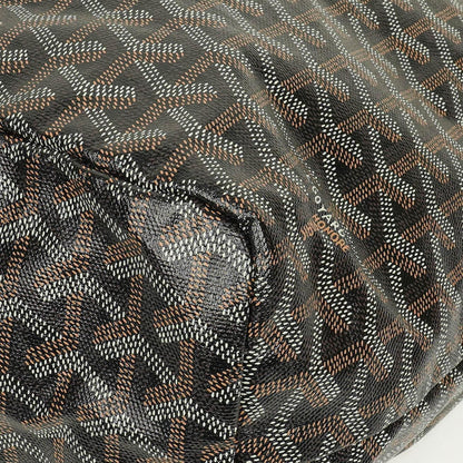 Goyard Saint Louis PM Tote aus schwarzem beschichtetem Canvas mit Chevron-Print
