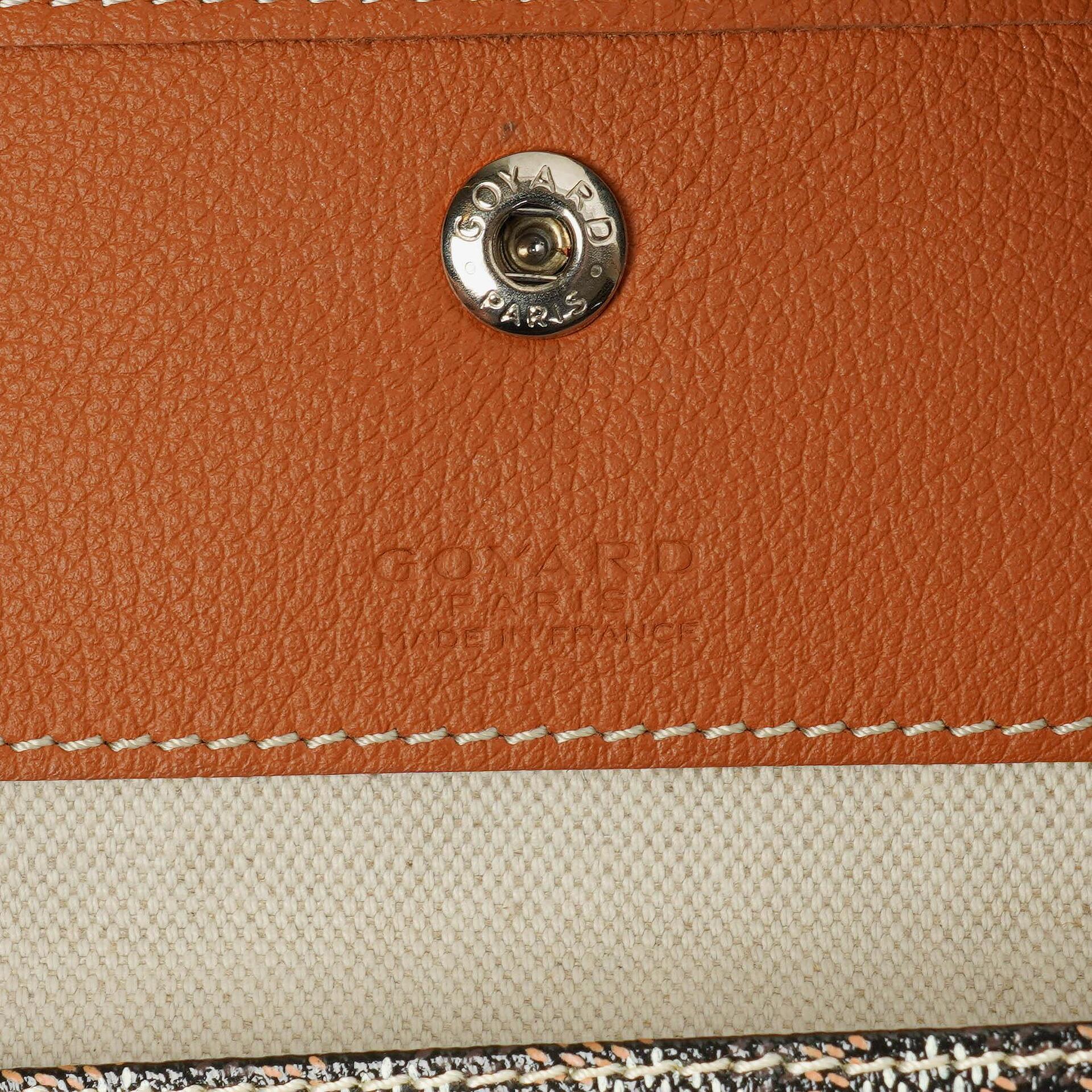 Goyard Saint Louis PM Tote aus schwarzem beschichtetem Canvas mit Chevron-Print