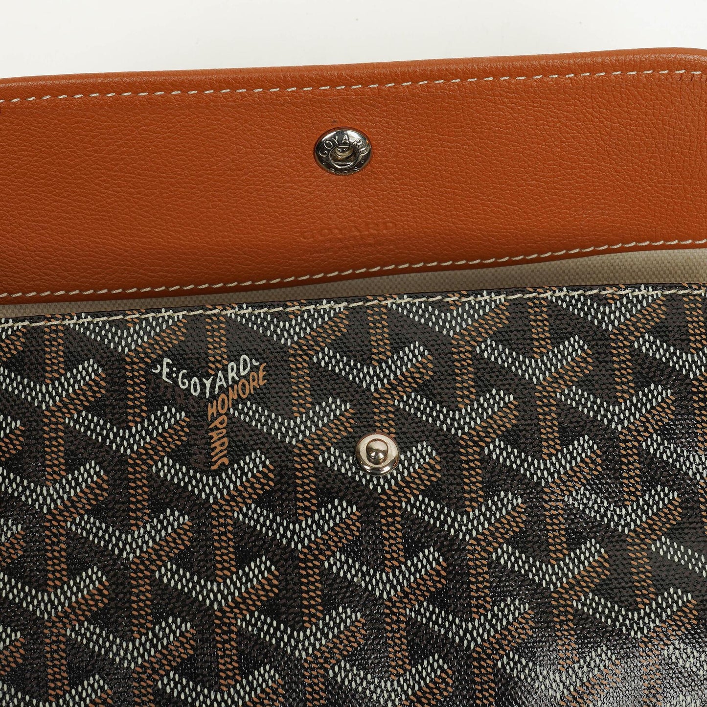 Goyard Saint Louis PM Tote aus schwarzem beschichtetem Canvas mit Chevron-Print