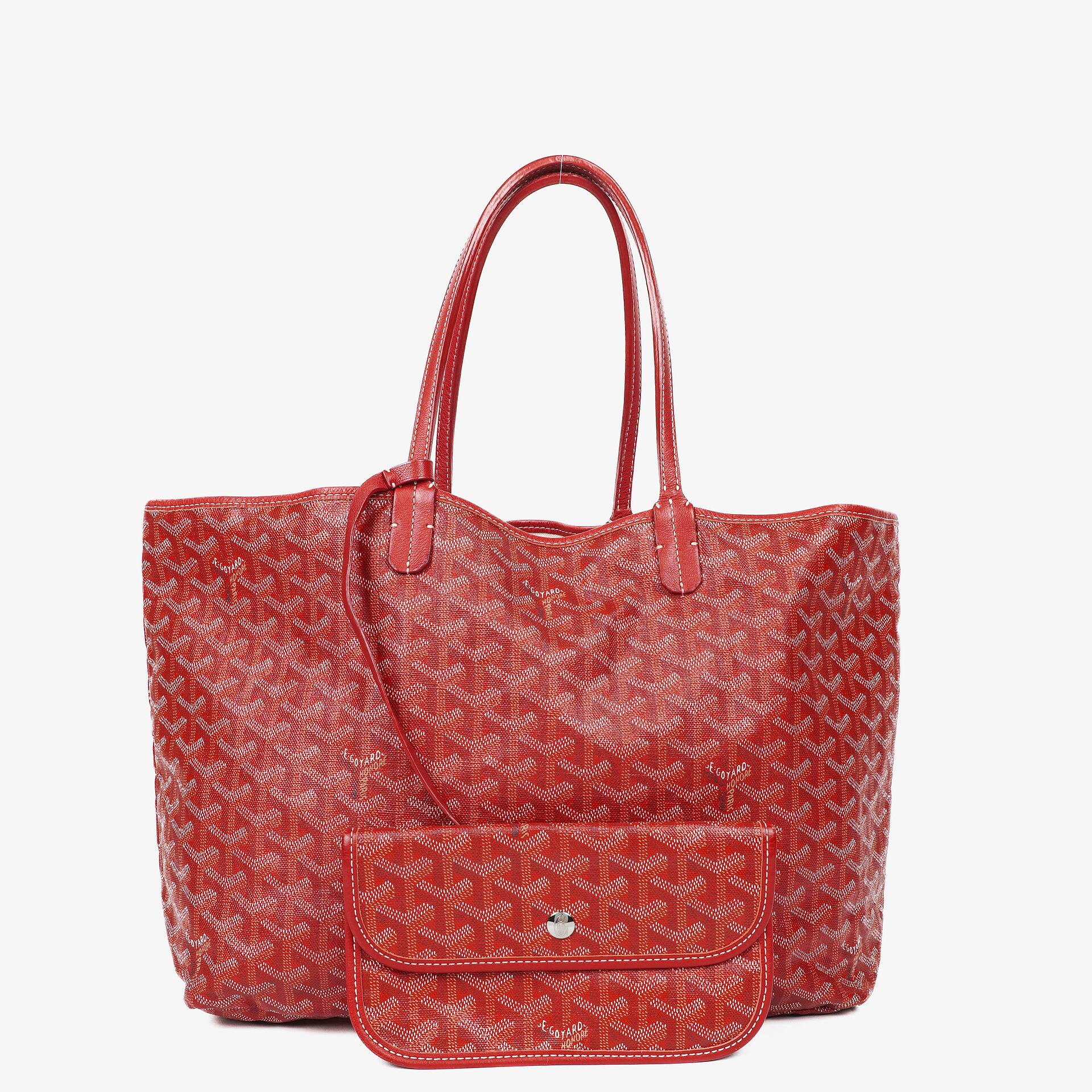 Goyard Saint Louis Tragetasche aus rotem beschichtetem Canvas mit Chevron-Print
