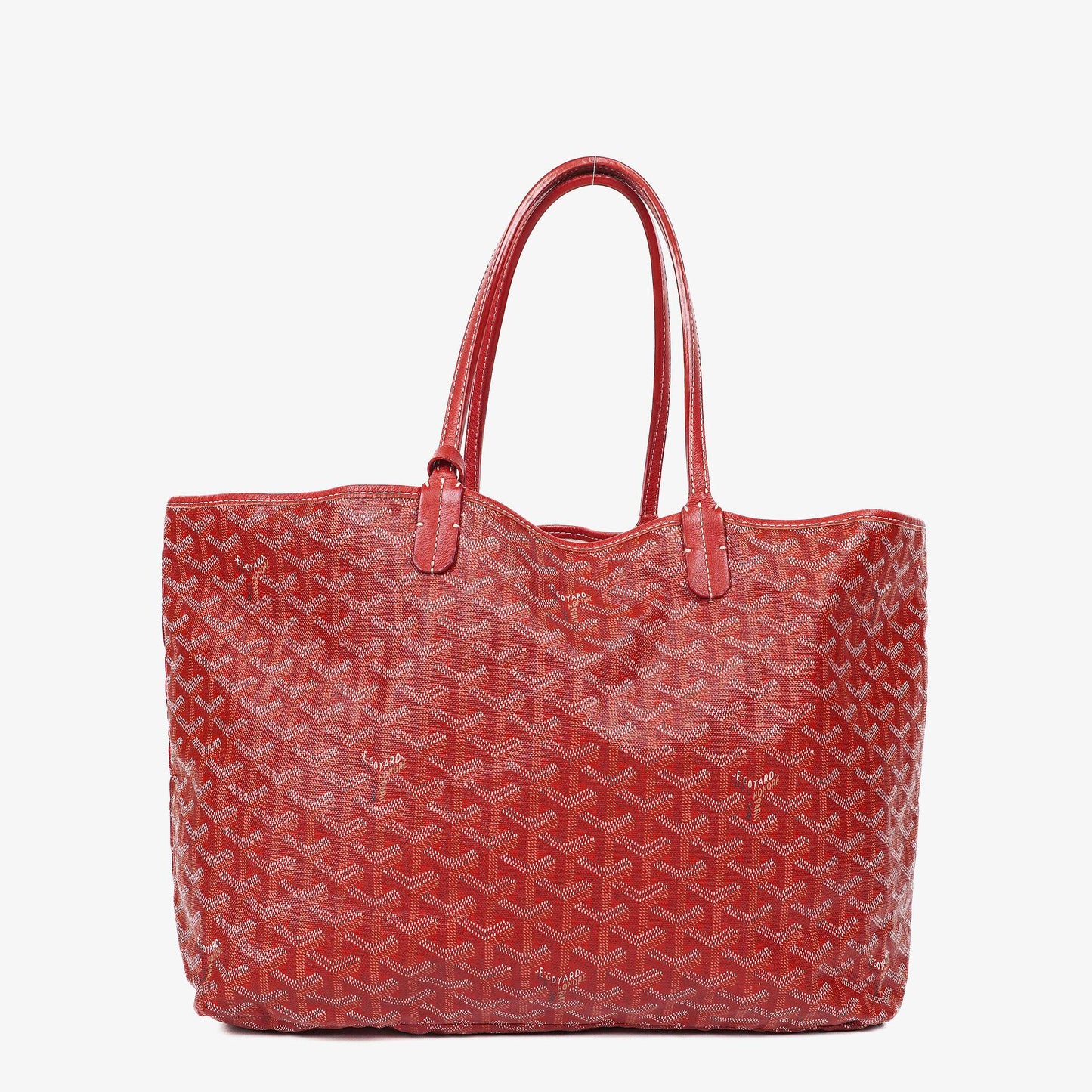 Goyard Saint Louis Tragetasche aus rotem beschichtetem Canvas mit Chevron-Print