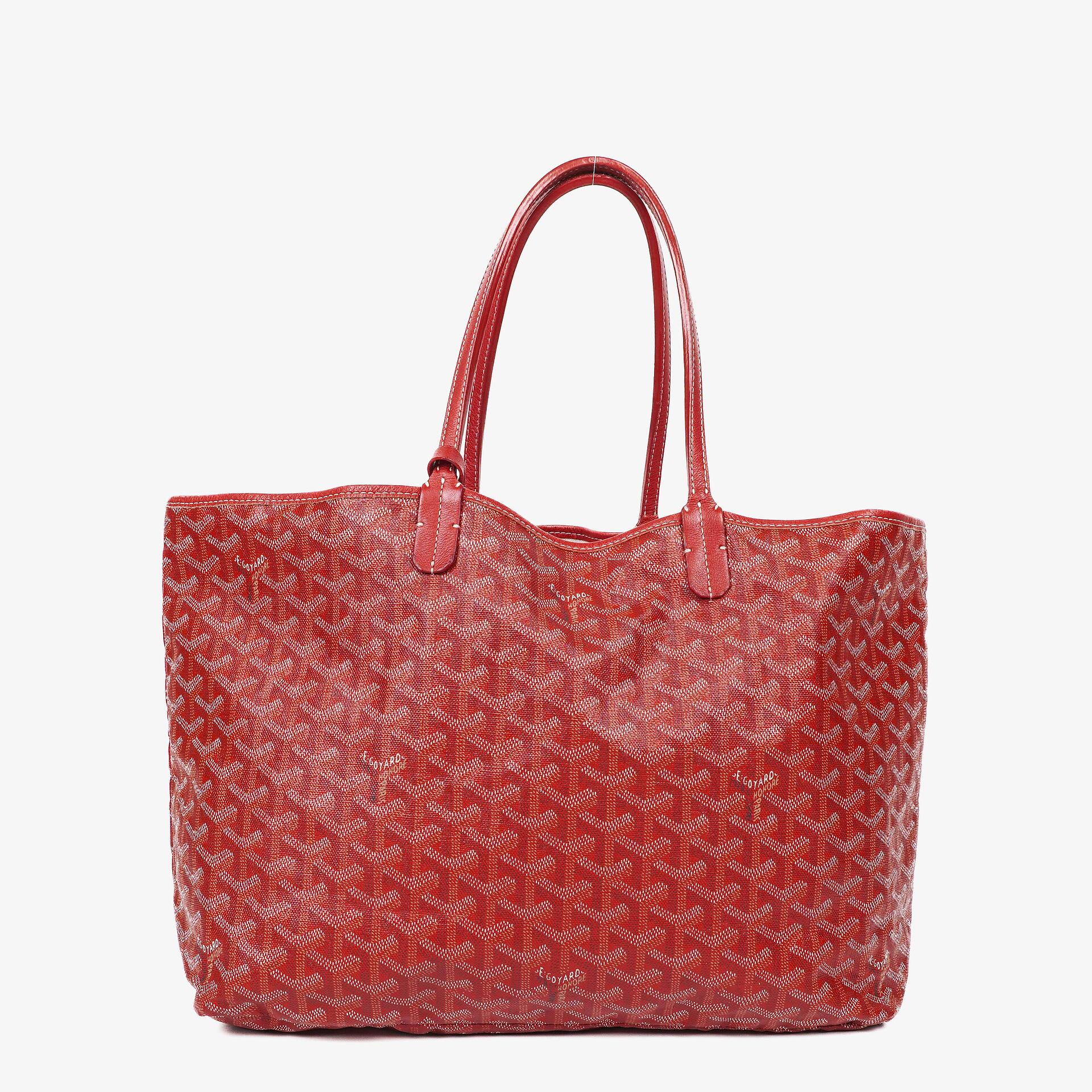 Goyard Saint Louis Tragetasche aus rotem beschichtetem Canvas mit Chevron-Print