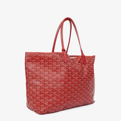Goyard Saint Louis Tragetasche aus rotem beschichtetem Canvas mit Chevron-Print