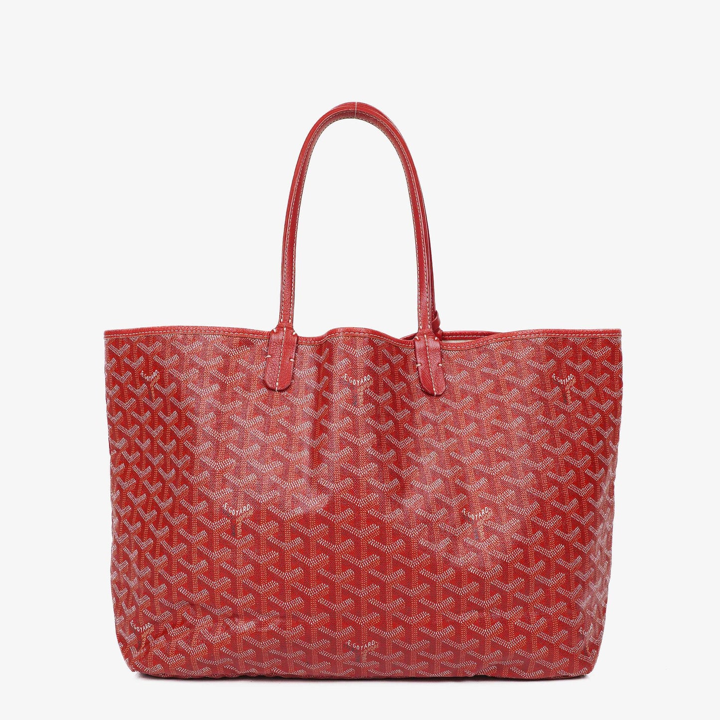 Goyard Saint Louis Tragetasche aus rotem beschichtetem Canvas mit Chevron-Print