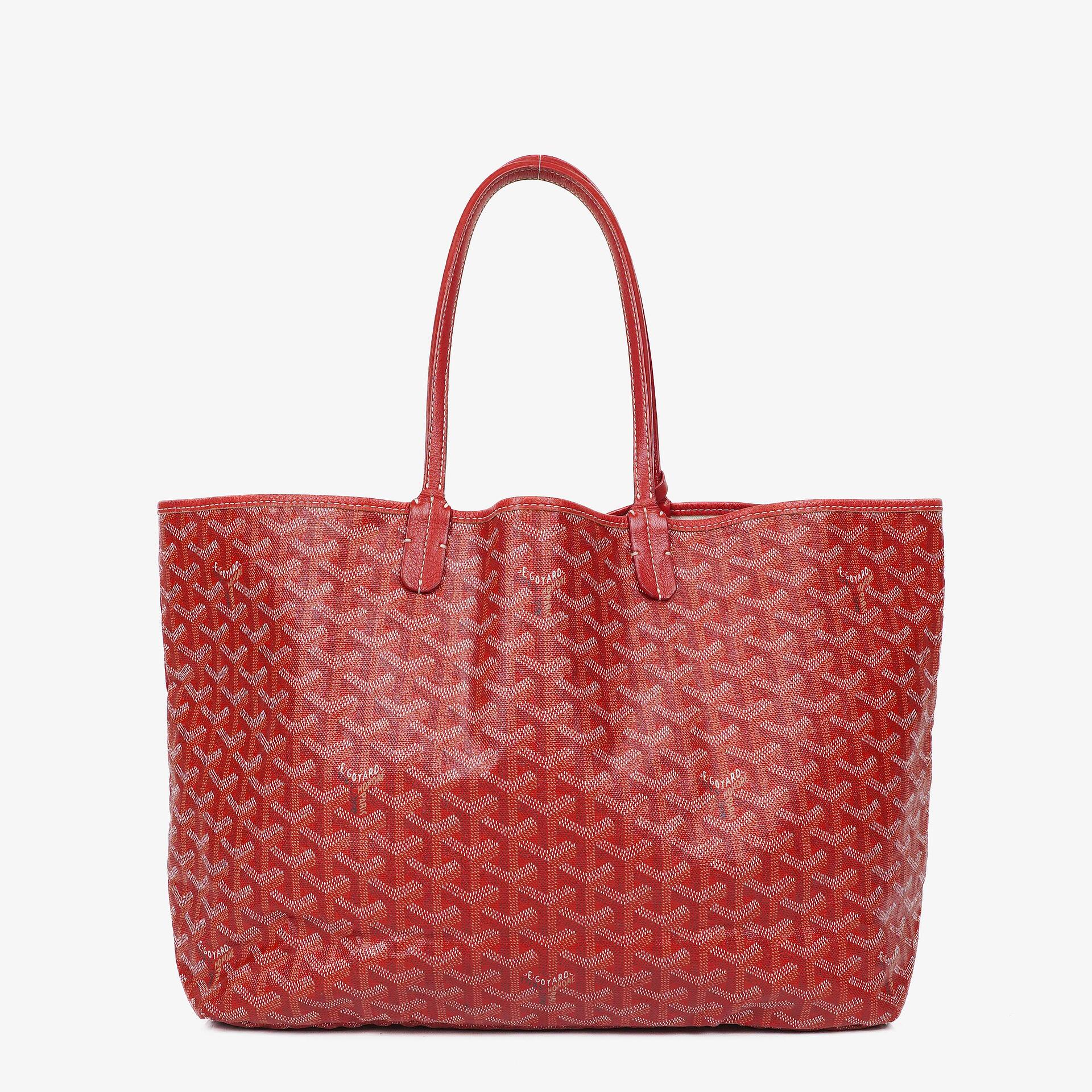 Goyard Saint Louis Tragetasche aus rotem beschichtetem Canvas mit Chevron-Print