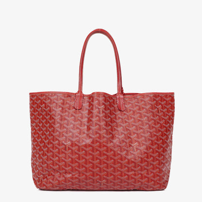 Goyard Saint Louis Tragetasche aus rotem beschichtetem Canvas mit Chevron-Print