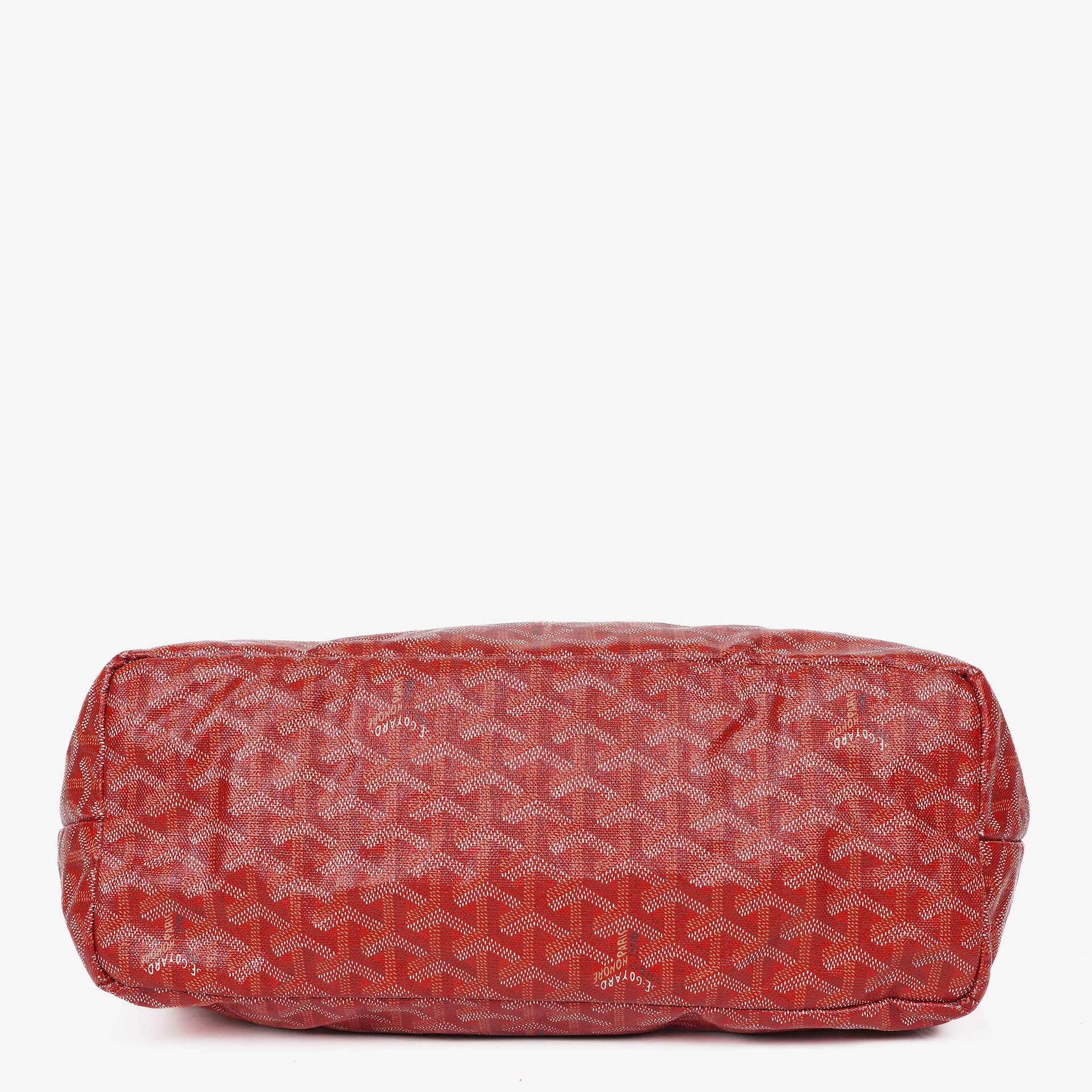 Goyard Saint Louis Tragetasche aus rotem beschichtetem Canvas mit Chevron-Print