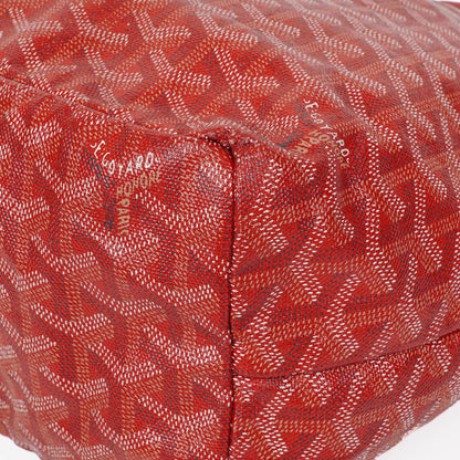 Goyard Saint Louis Tragetasche aus rotem beschichtetem Canvas mit Chevron-Print