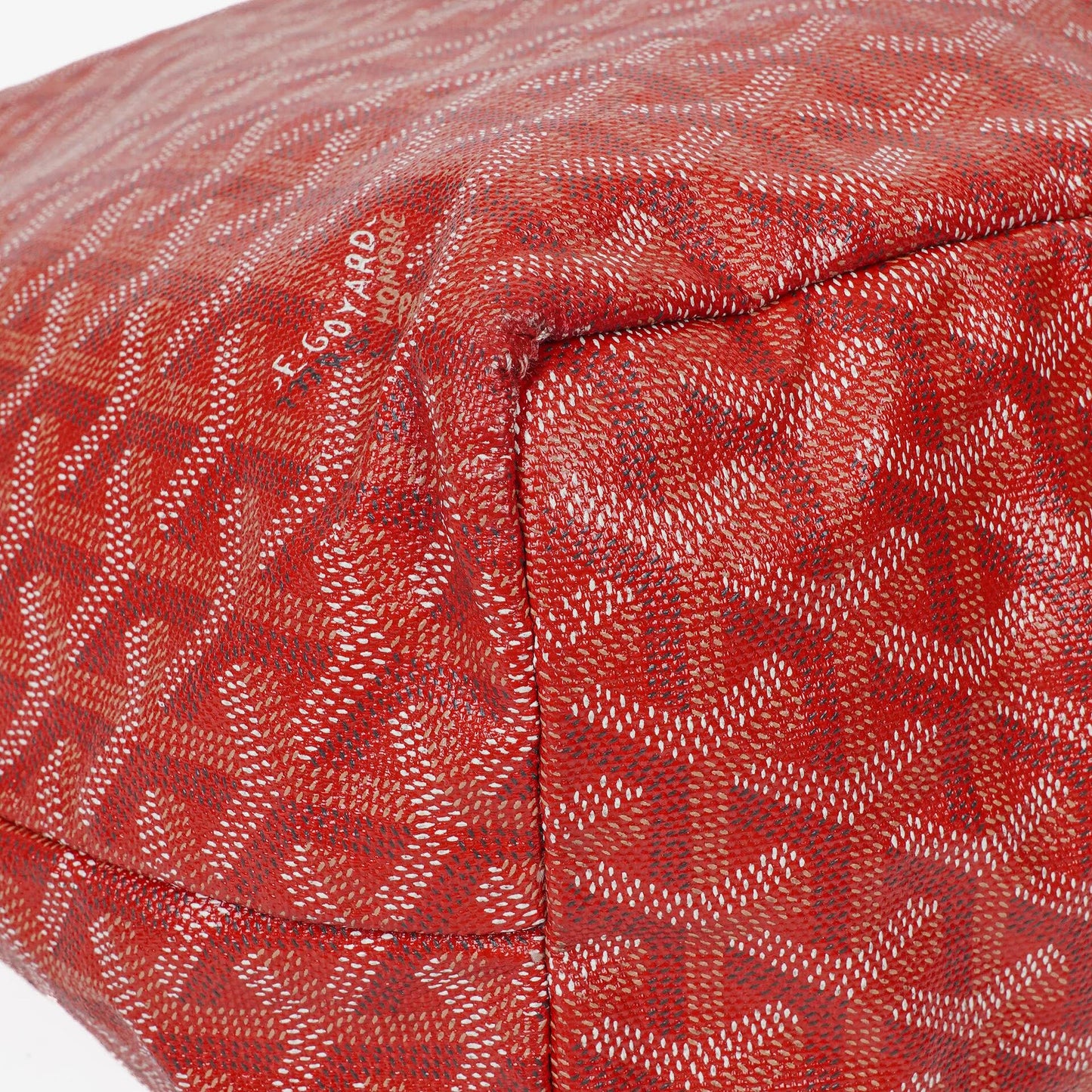 Goyard Saint Louis Tragetasche aus rotem beschichtetem Canvas mit Chevron-Print