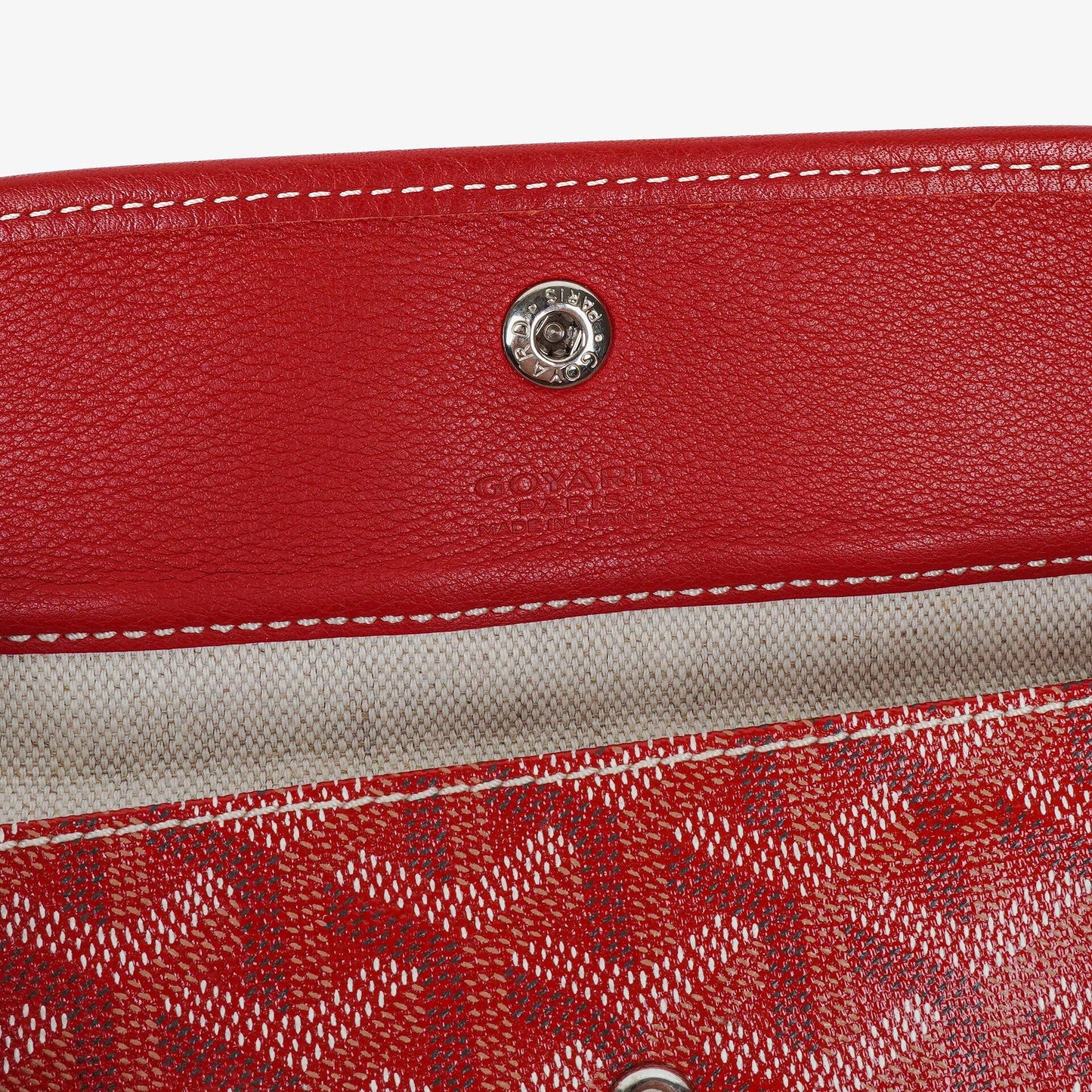 Goyard Saint Louis Tragetasche aus rotem beschichtetem Canvas mit Chevron-Print