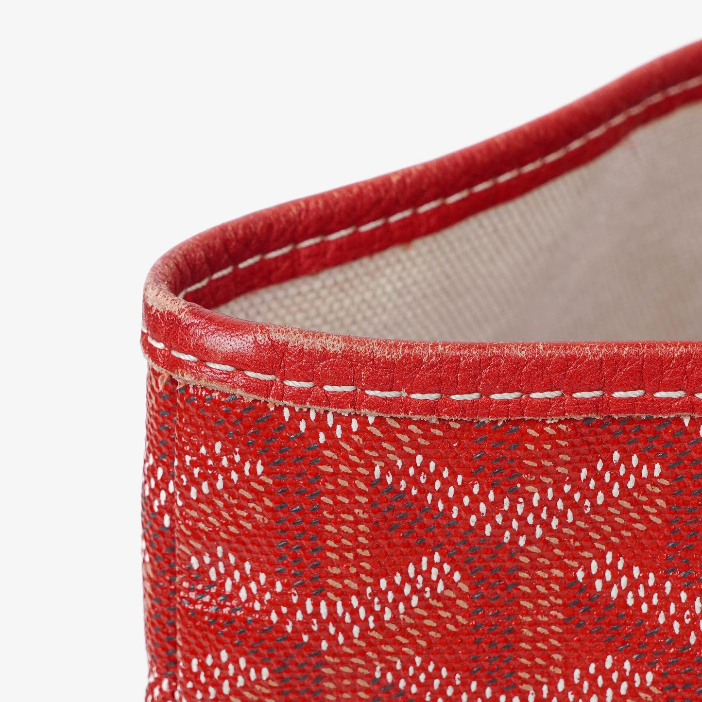 Goyard Saint Louis Tragetasche aus rotem beschichtetem Canvas mit Chevron-Print