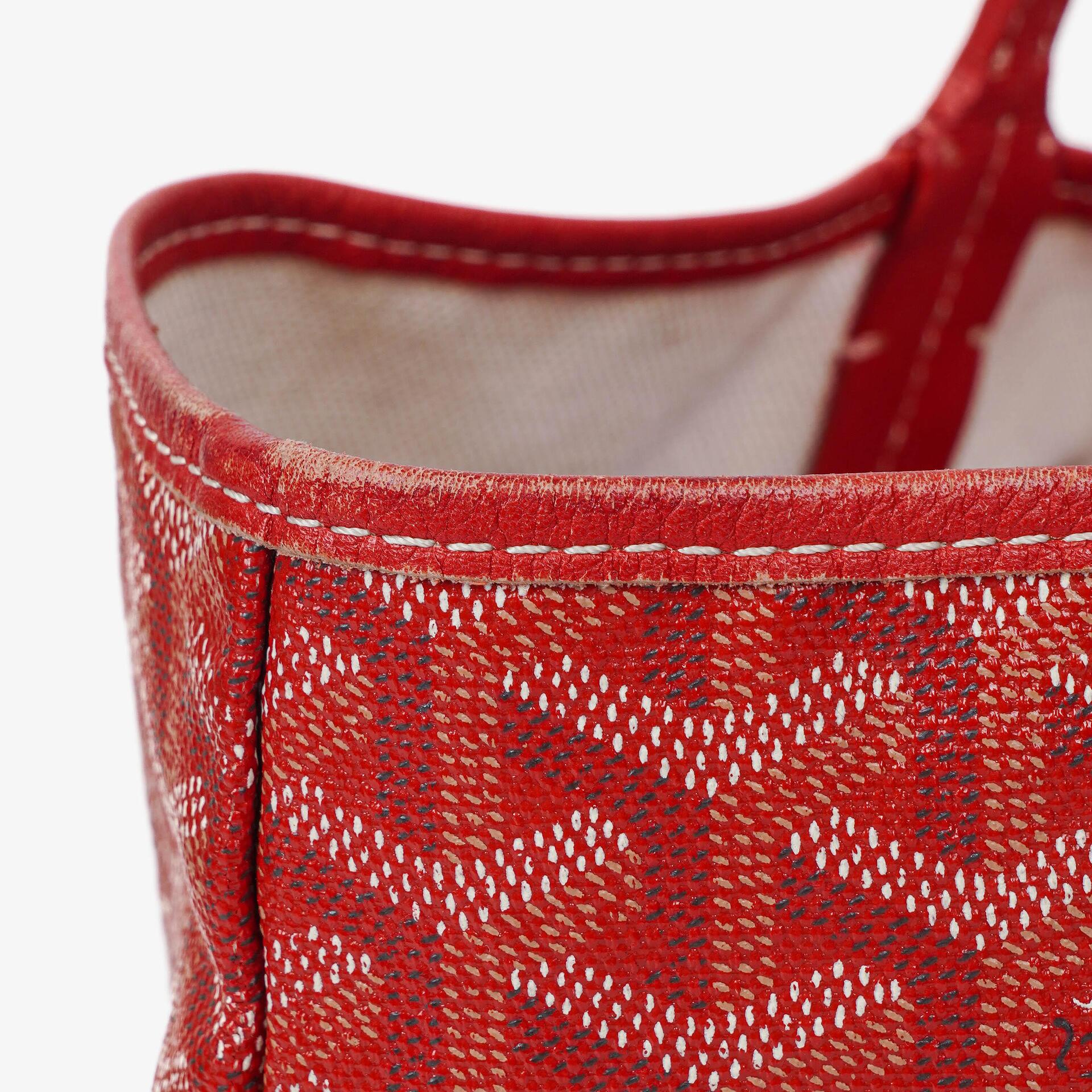 Goyard Saint Louis Tragetasche aus rotem beschichtetem Canvas mit Chevron-Print