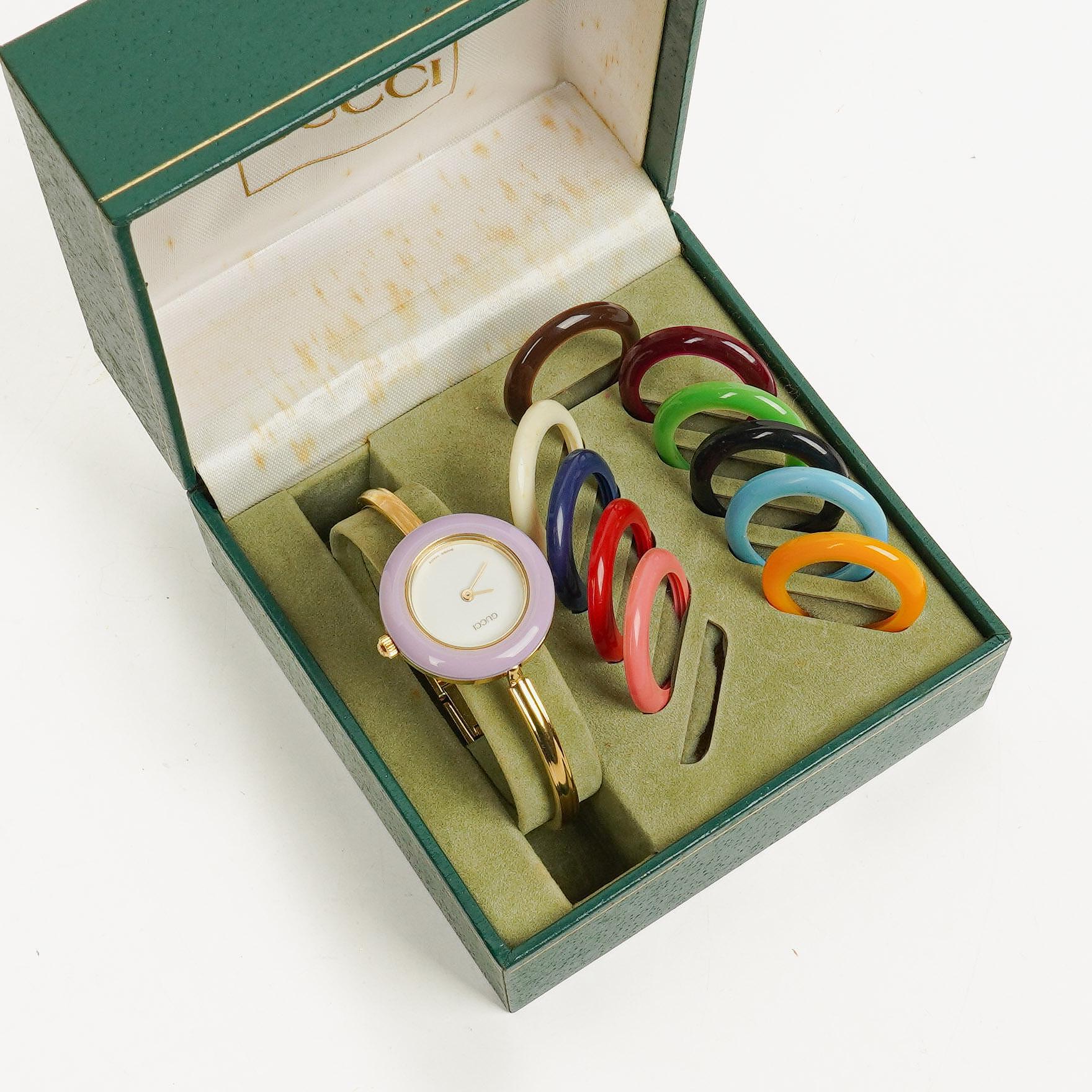 Gucci 11/12.2 Damen-Quarzuhr mit wechselbarer Lünette