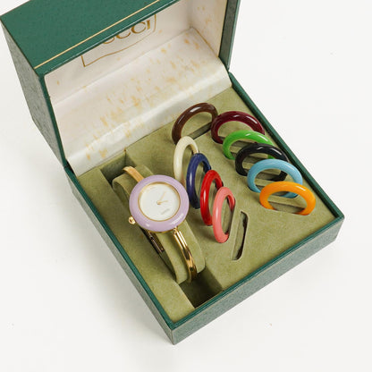 Gucci 11/12.2 Damen-Quarzuhr mit wechselbarer Lünette