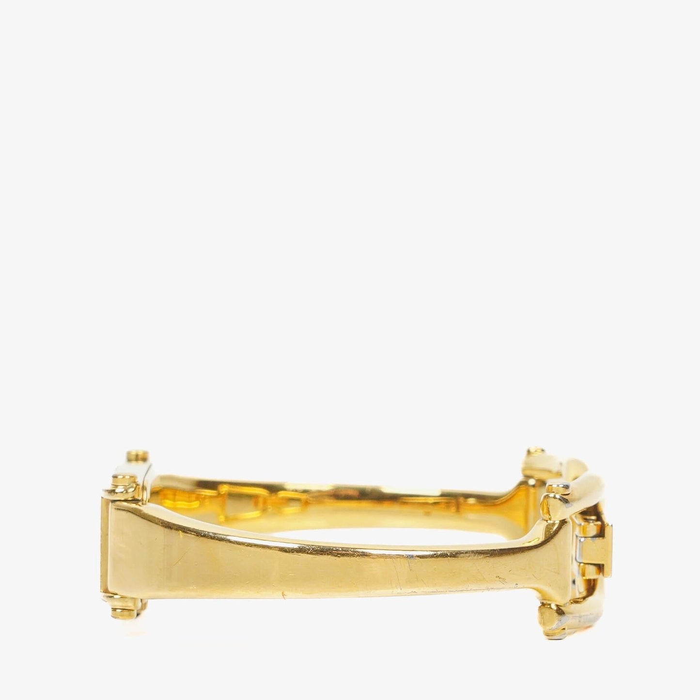 Gucci 1500 rechteckige Uhr aus goldfarbenem Edelstahl