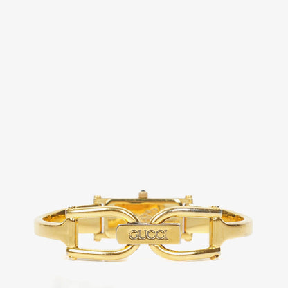 Gucci 1500 rechteckige Uhr aus goldfarbenem Edelstahl