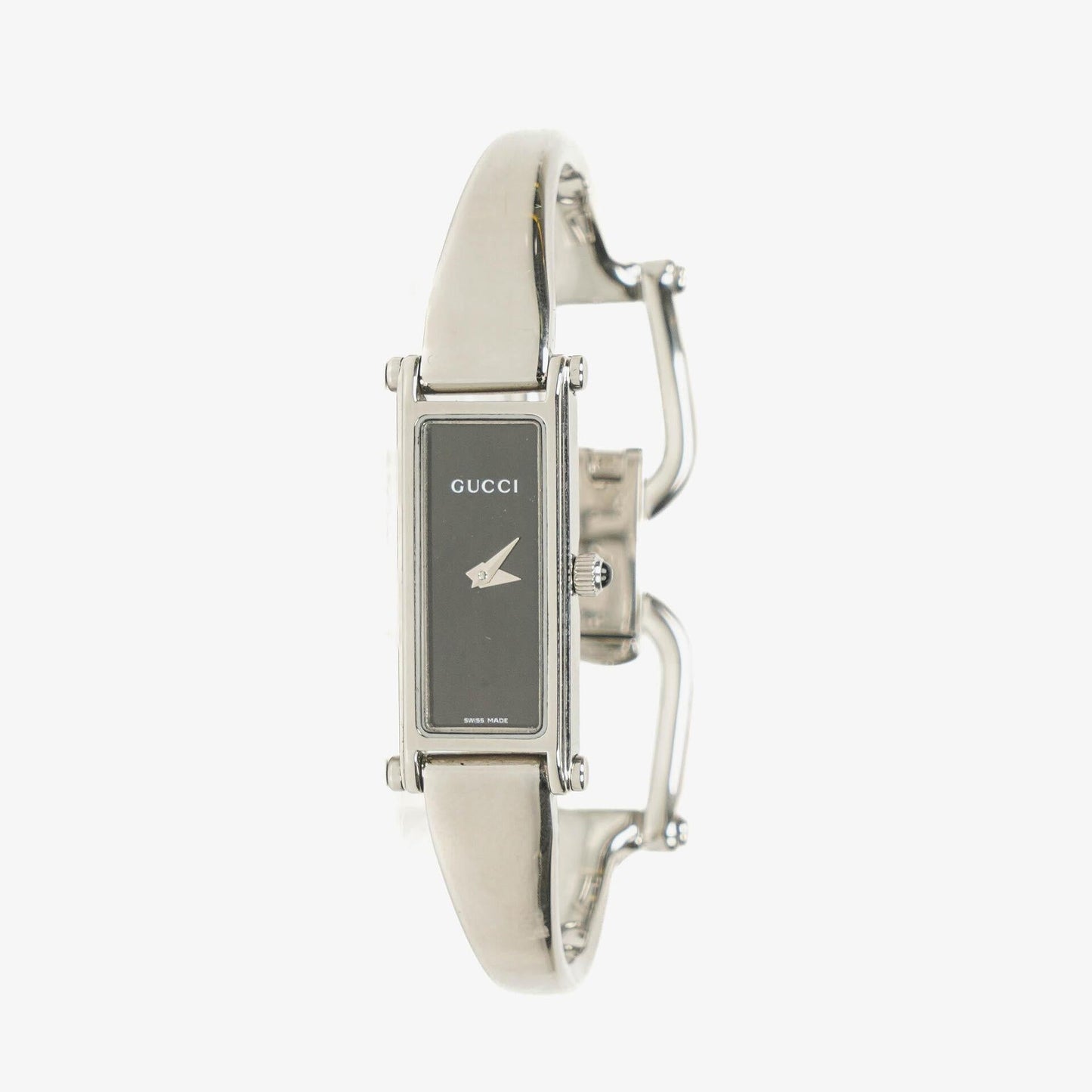 Gucci 1500L rechteckige Uhr aus Edelstahl