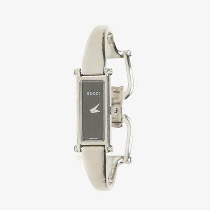 Gucci 1500L rechteckige Uhr aus Edelstahl