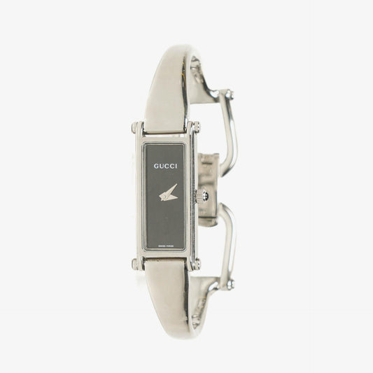 Gucci 1500L rechteckige Uhr aus Edelstahl