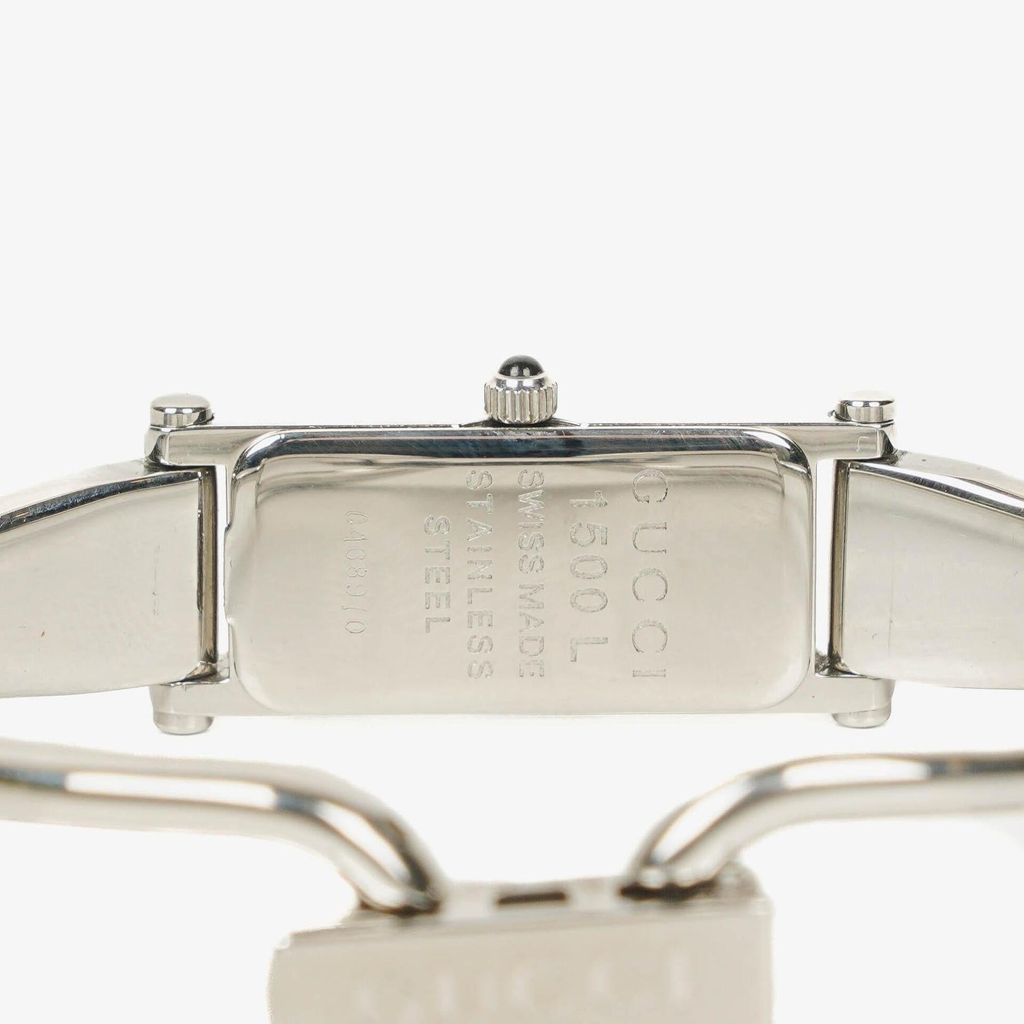 Gucci 1500L rechteckige Uhr aus Edelstahl