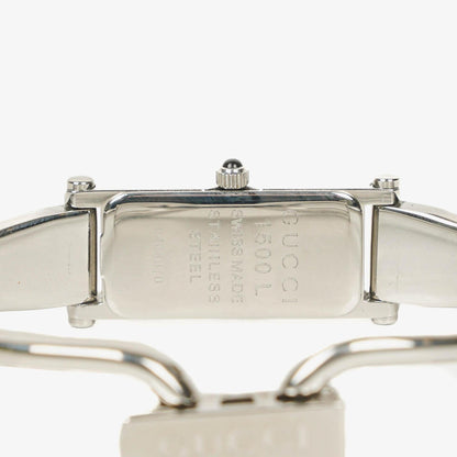 Gucci 1500L rechteckige Uhr aus Edelstahl