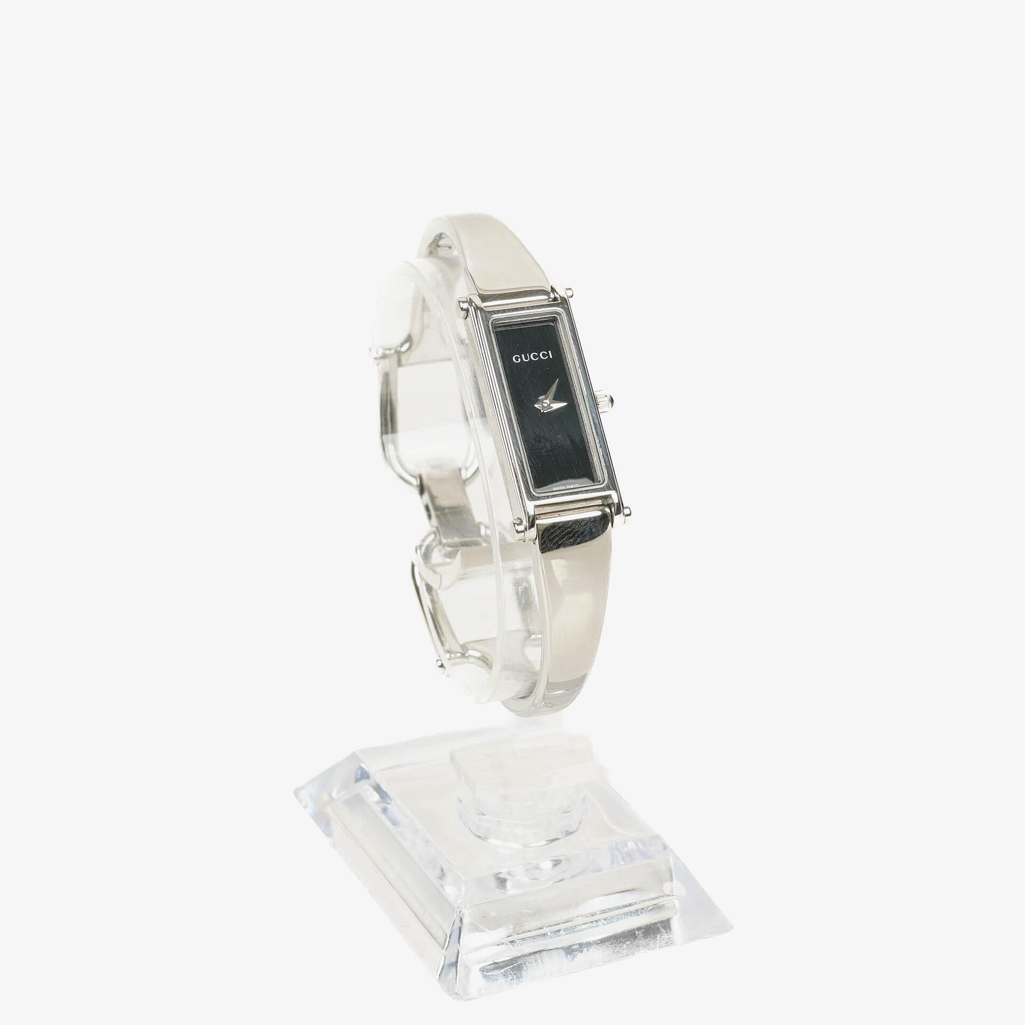 Gucci 1500L rechteckige Uhr aus Edelstahl